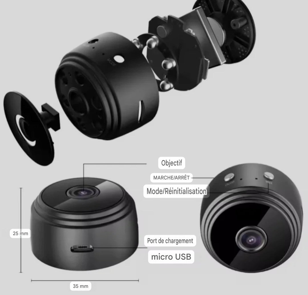 Mini Caméra Espion WiFi FHD 1080p
